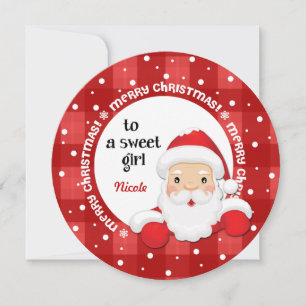 Till en Sweet Girl från Jultomten. Julkort
