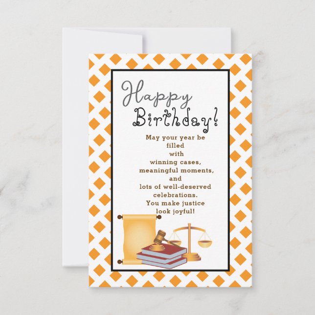 Till en underbar advokats födelsedag kort (Framsida)