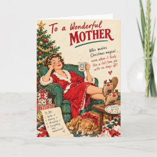 Till en underbar mamma – rolig vintage jul kort