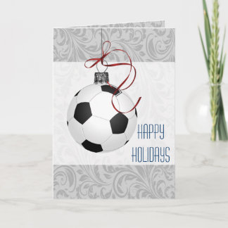 till ett fotbollsspelarjulkort helgkort