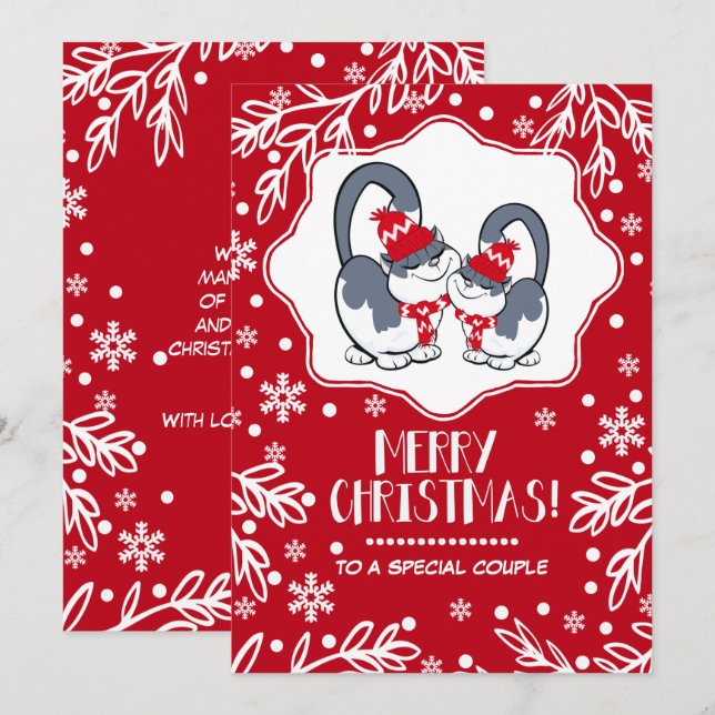 Till ett Speciellt par på julhälsningskort Julkort (Fram/baksida)