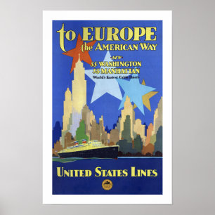 Till Europa amerikanen långt Poster