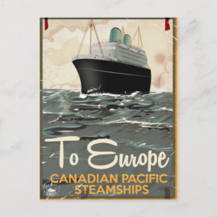 Till Europa Vintage kanadensisk reseposter Vykort