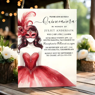Till Finare Prom Mask Roligt MasqueraBoll Quincean Inbjudningar