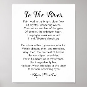 Till floden Dikt av Edgar Allan Poe Poster