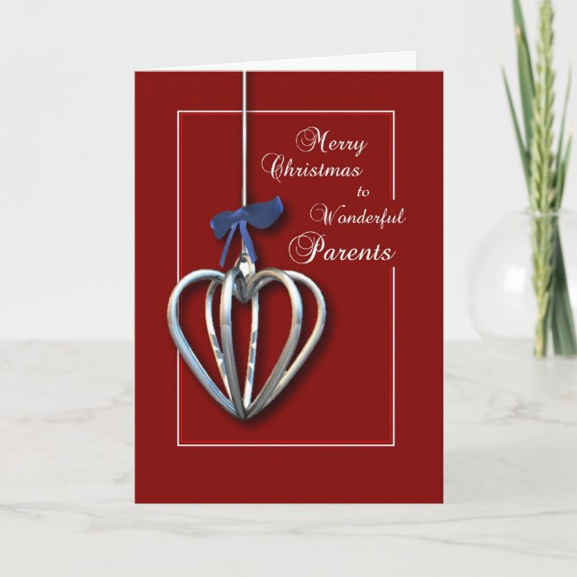 Till föräldrar röd julkort helgkort (Framsida)
