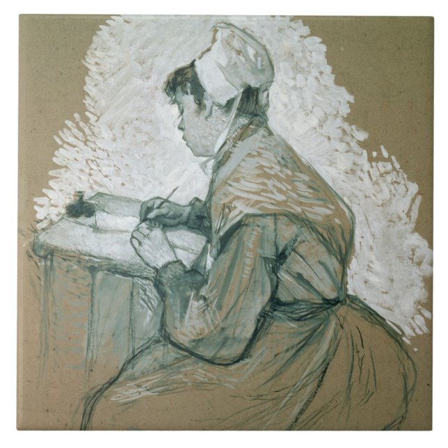 "Till författare av St. Lazare, 1886-89", Kakelplatta (Framsidan)