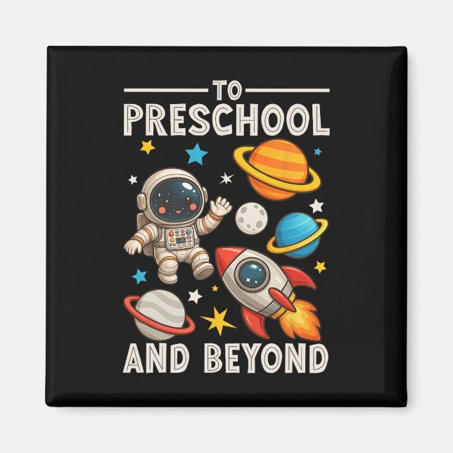 Till förskola och mer astronaut rolig tillbaka til magnet (Framsidan)