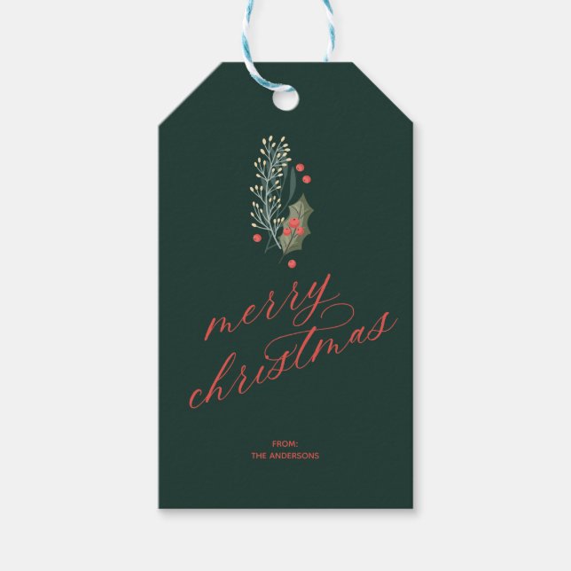 Till/från Juletiketter för vinter-flytande Presentetikett (Framsidan)