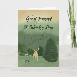Till Friend St. Patrick's Day Ligcape med Hjort Kort