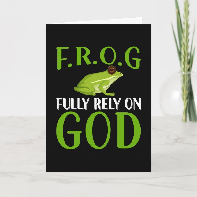 Till fullo lita på Gud F. R. O. G. Frog Kort (Framsida)