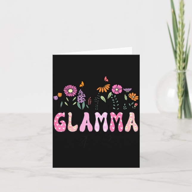 Till Glamma Est Rosa Vildblomma Kampanj Kort (Framsida)