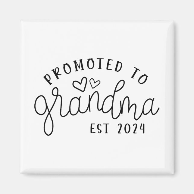 Till Grandma Est 2024 New Grandma Mors dag Magnet (Framsidan)