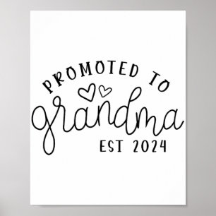 Till Grandma Est 2024 New Grandma Mors dag Poster