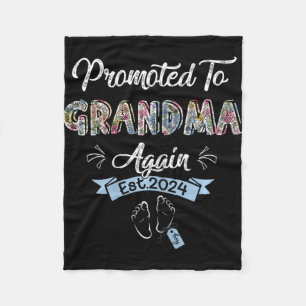 Till Grandma igen Est 2024 Gravid-meddelande Fleecefilt