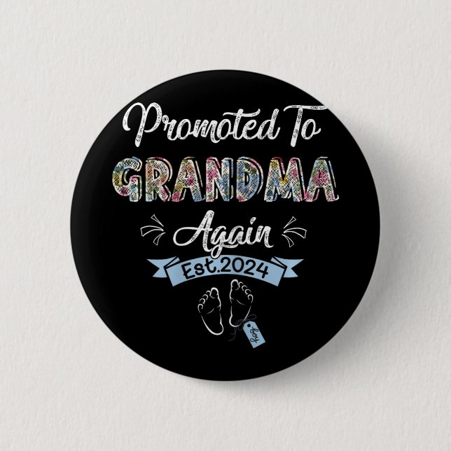 Till Grandma igen Est 2024 Gravid-meddelande Knapp (Framsida)