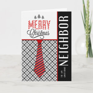 till granne God jul Masculine Necktie Helgkort