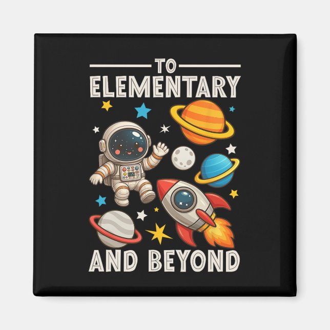 Till Grundskolan Och Beyond Rymdfarare Rolig Tillb Magnet (Framsidan)