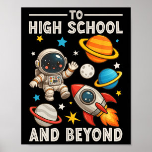 Till gymnasiet och vidare astronaut rolig tillbaka poster
