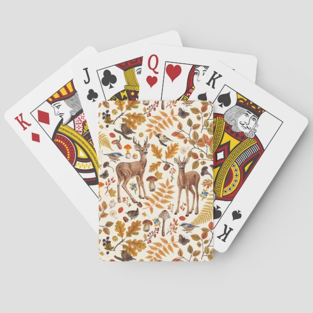 Till hjorten skogen/höst på benvit casinokort (Baksidan)