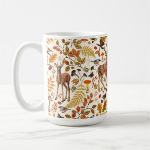 Till hjorten skogen/höst på benvit kaffemugg