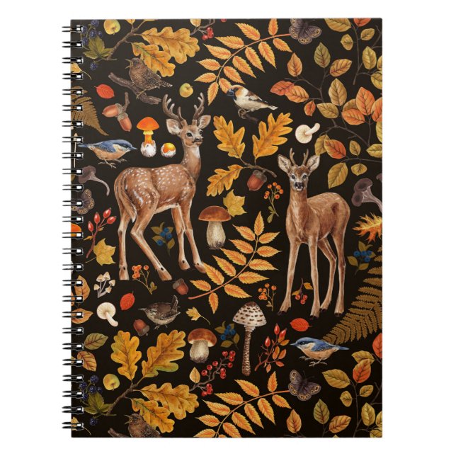 Till hjorten skogen/Höst på svart Anteckningsbok (Framsidan)