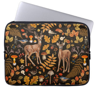 Till hjorten skogen/Höst på svart Laptop Fodral