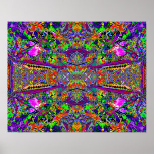 "Till Indien, med Psychedelic abstrakt konst för Poster