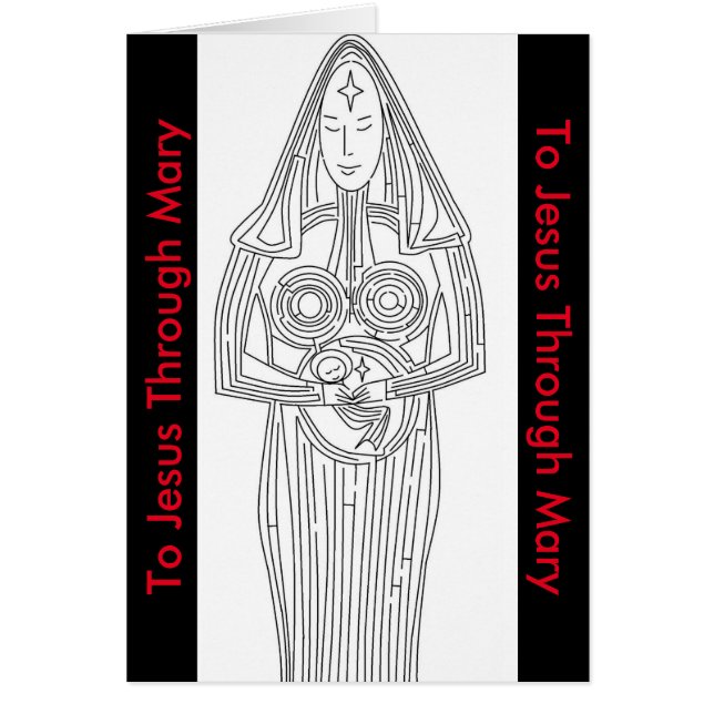 Till Jesus genom Mary Hälsningskort (Framsidan)