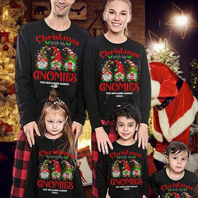 Till jul med min Gnomies-familj T Shirt (Skapare uppladdad)
