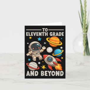 Till Junior Och Beyond Astronaut Rolig Tillbaka Ti Kort