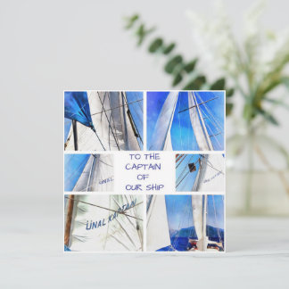 Till kapten över vår Frakt konstnärliga vita segel Spara Datumet