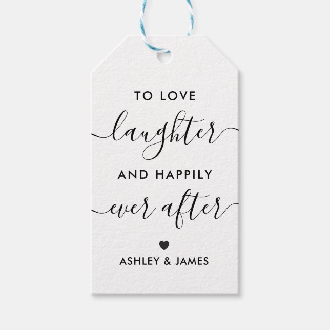 Till Kärlek, som skrattar och lyckligtvis alltid e Presentetikett (Framsidan)