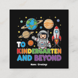 Till Kindergarten och bortom Astronaut Funny Kids Fyrkantigt Visitkort