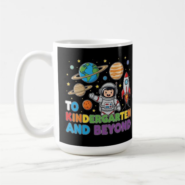 Till Kindergarten och bortom Astronaut Funny Kids Kaffemugg (Vänster)