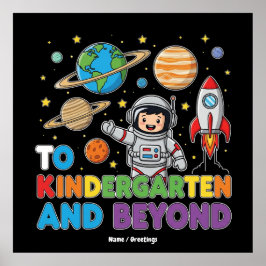 Till Kindergarten och bortom Astronaut Funny Kids Poster