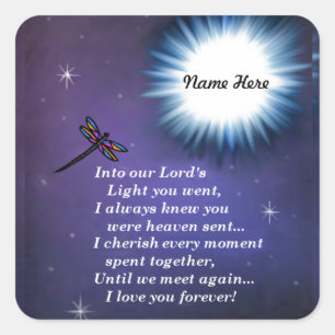 Till Light Dragonfly Fyrkantigt Klistermärke