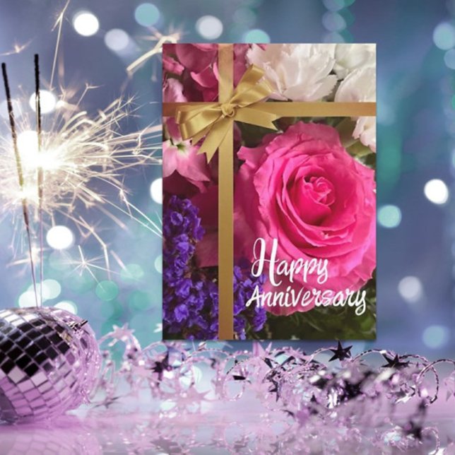 Till Lycklig-paret! Lova Lycklig-årsjubileum Kort (Skapare uppladdad)