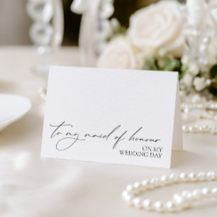 "Till Maid of honor på min Bröllopsdag"-kort Tack Kort