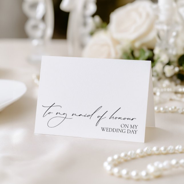 "Till Maid of honor på min Bröllopsdag"-kort Tack Kort ("To My Maid of Honour On My Wedding Day" Card)