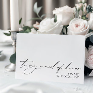 "Till Maid of honor på min Bröllopsdag"-meddelande