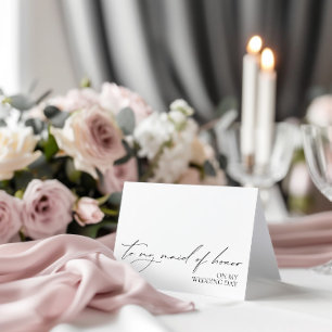 "Till Maid of honor på min Bröllopsdag"-meddelande Tack Kort