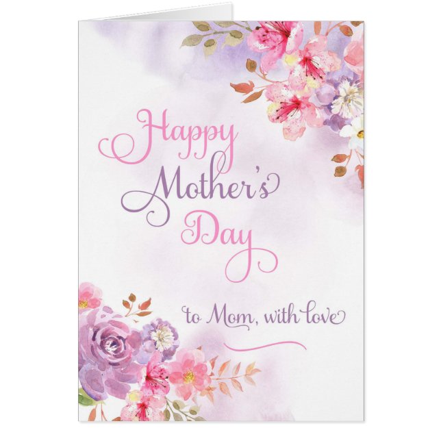 Till Mamma med kärlek, Lycklig Mors dag Hälsningskort (Framsidan)