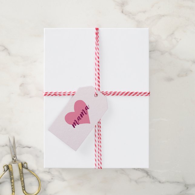 Till Mamma med Kärlek: Pastel Rosa Heart Gift-Märk Presentetikett (Med Snöre)