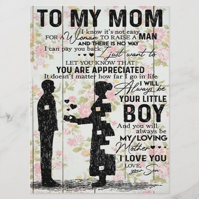 Till Mamma, Mor, födelsedagspresent, Brev till Mam Meny (Baksida)