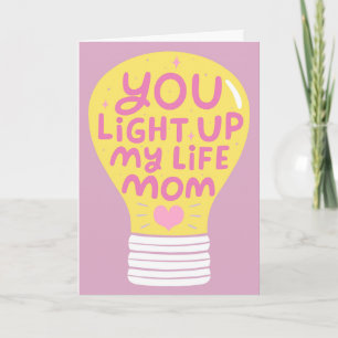 Till Mamma Mors Dag Söt Glödlampa Kort
