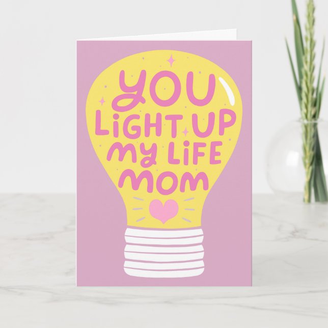 Till Mamma Mors Dag Söt Glödlampa Kort (Framsida)