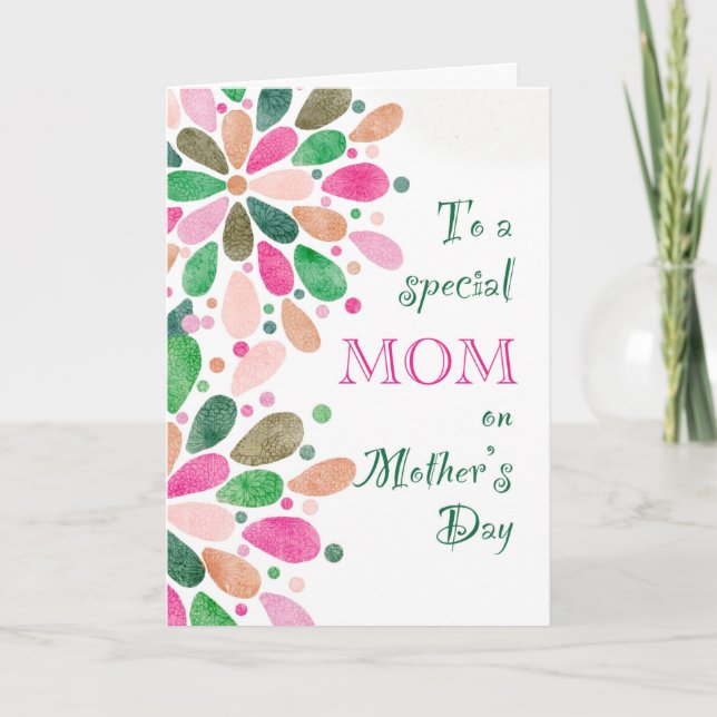 Till mamma på mors dag färgglatt kort (Framsida)