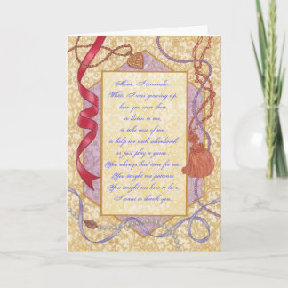 "Till mamman, mors dagkort från för din Son" Kort