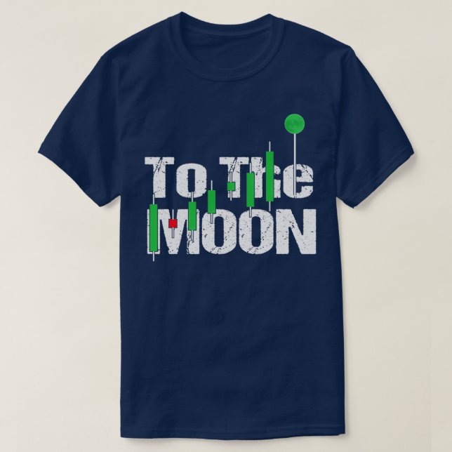 Till måne Crypto Trading Hodl Lagrar-diagram T Shirt (Design framsida)